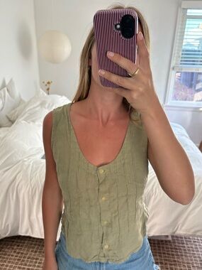 120% Lino Italian linen button up blouse